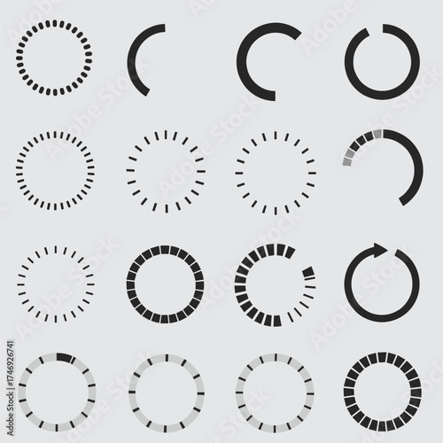 Loading vector set isolated on white background stock illustration