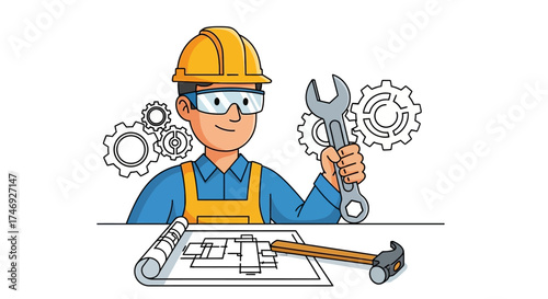 construction worker with hammer