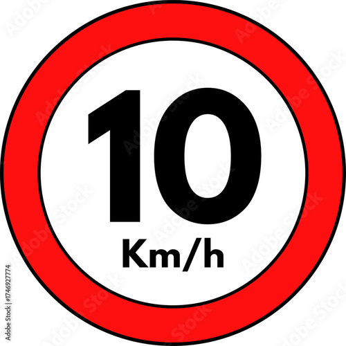 Speed Limit 10 kmh Traffic Sign Vector