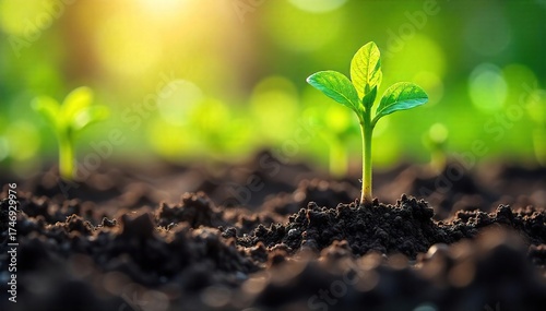Delicate Spring Roots Emerging New Growth and Renewal in Rich Dark Soil