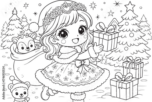 santa claus and christmas tree
