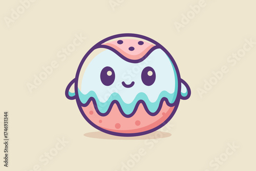 chocolate bonbon with ghostly face in pastel design