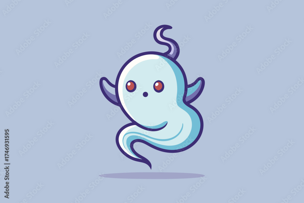 Obraz premium playful ghost with twisted tail floating gently