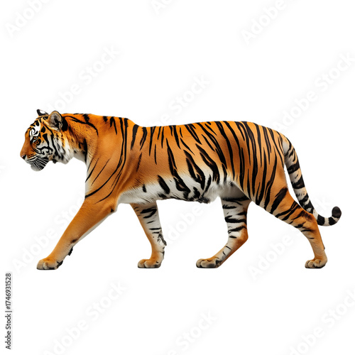 Isolated bengal tiger walking wildlife animal carnivore predator big cat image