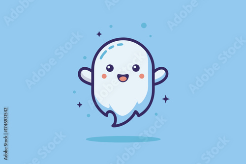 playful ghost with split tail edges subtle design