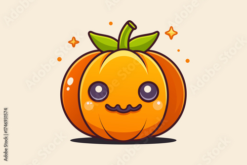 pumpkin with circular surprised eyes charming autumn decoration,