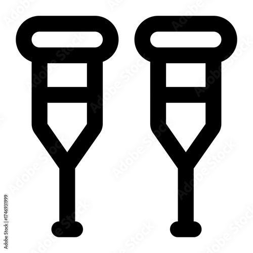 crutches icon for illustration
