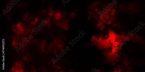 Dark red powder explosion cloud on black background. Abstract red and black grunge texture smoke. smoke fog misty texture overlay on dark black. paranormal red mystic smoke, clouds for movie.