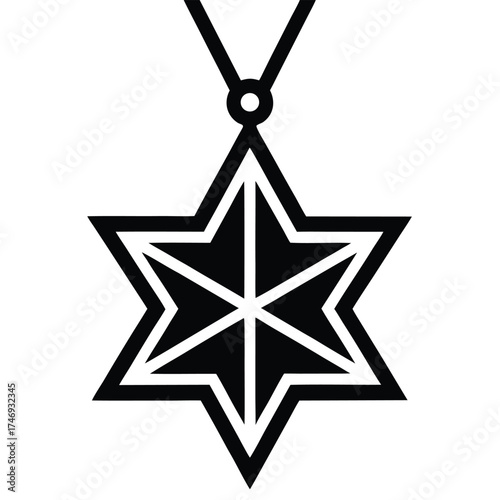 star sign pendant vector icon