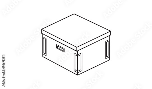 Isometric box isolated on white background illustration