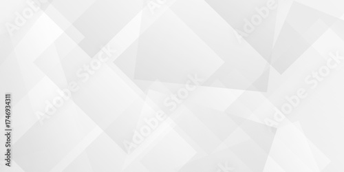 Abstract tech gradient white, gray creative triangle geometric technology space rectangle randomly arranged white lines transparent background. luxury web overlap presentation design.	