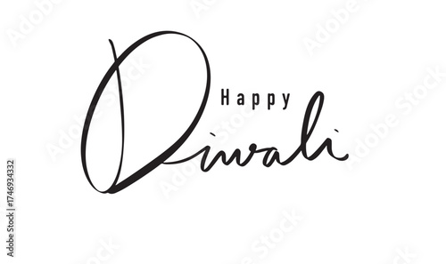 Happy diwali text font calligraphy hand written lettering script black color object icon india holiday festival celebration sulture hinduism happy diwali beautiful wish event party happy diwali  light