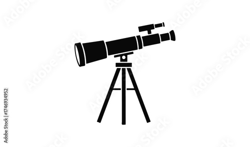 Telescope isolated on white background for astronomy research