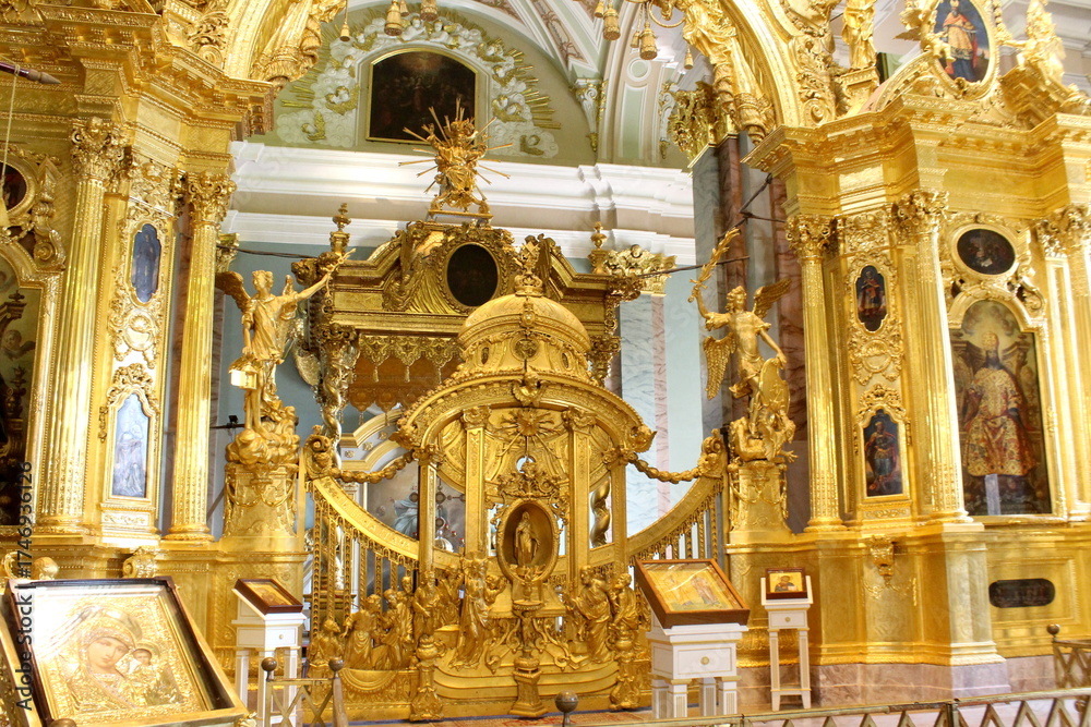 Fototapeta premium Interior of a historic 18th century church.