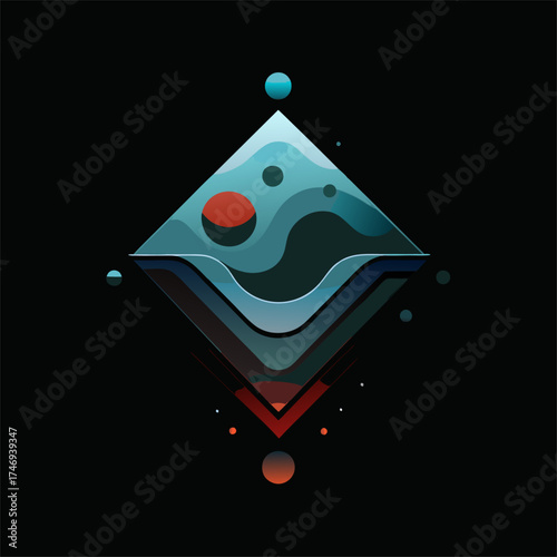 Layered Diamond Structure with Cosmic Elements in Space.