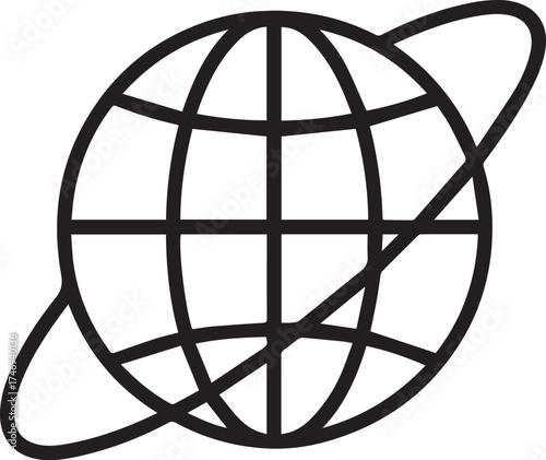 Global Internet Network Line Icon