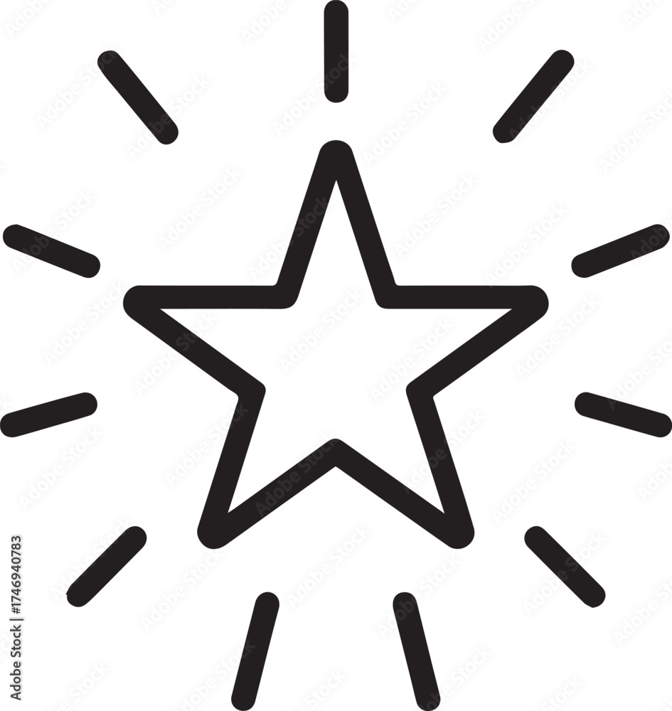 Obraz premium Star Achievement Outline Icon