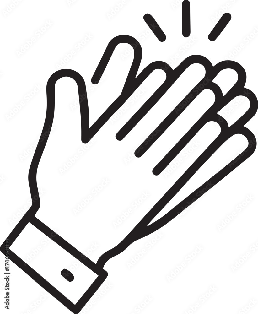 Obraz premium Hand Clap Appreciation Line Icon