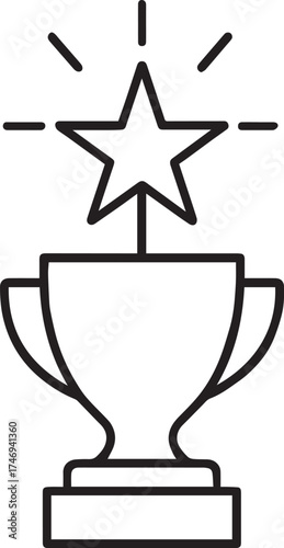 Trophy with Star Vector Icon