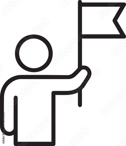 Person Holding Flag Icon