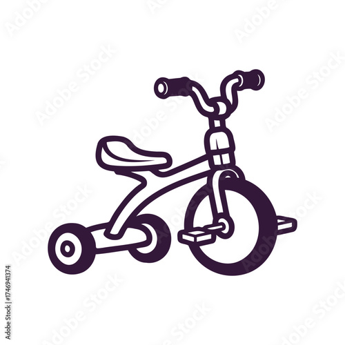 Baby Toy tricycle icon, childrens toy, childhood fun and outdoor play.