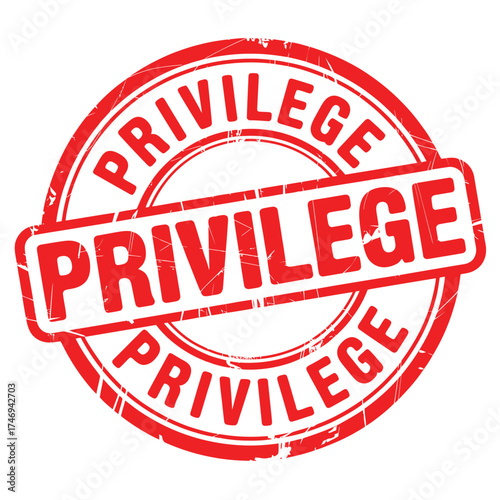 Red stamp seal declaring privilege multiple times