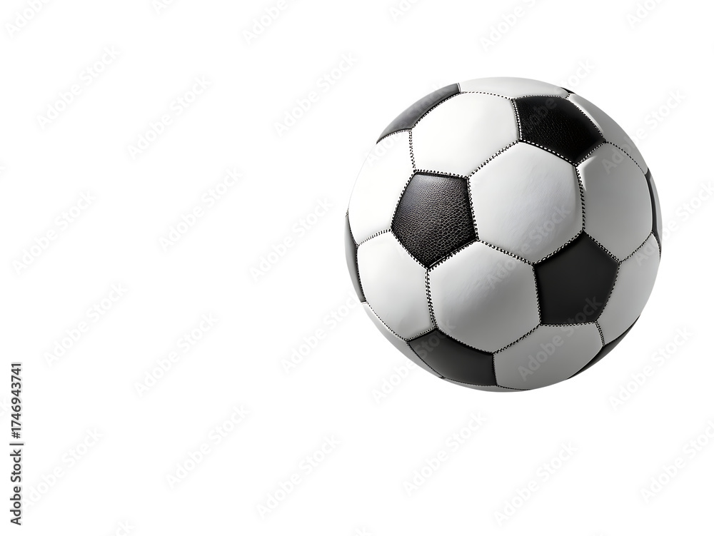 Naklejka premium classic black and white soccer ball football sport game isolated on transparent background