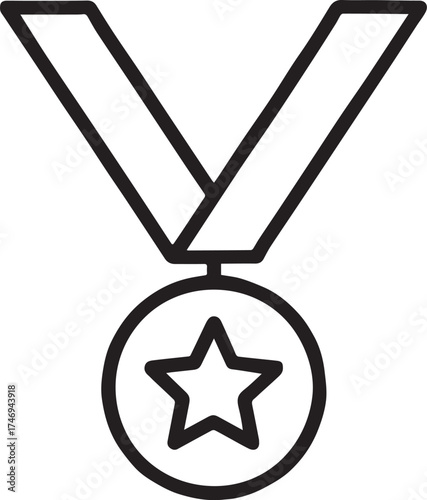 Medal with Star Ribbon Icon