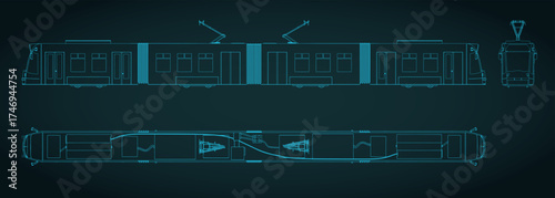 Modern tram blueprints