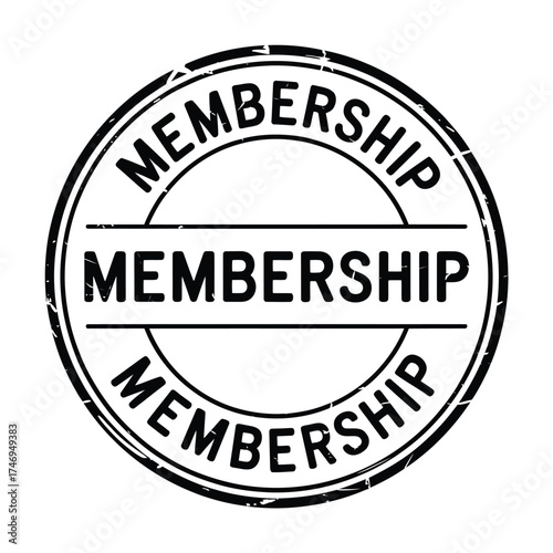 Circular stamp with the word membership repeated