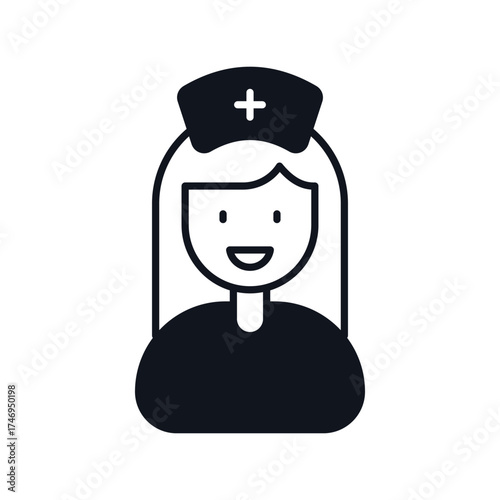 Nurse  icon with white background vector stock illustration