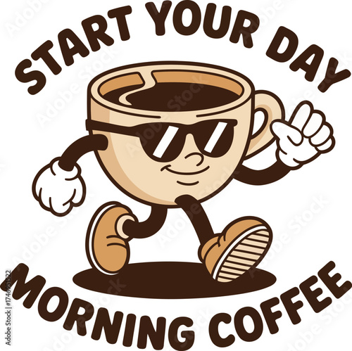 Coffee Vector T-Shirt Design color 