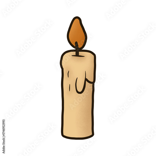 Cute Halloween burning candle Illustration
