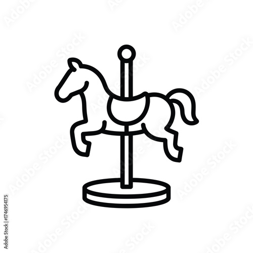 Simple line art carousel horse icon