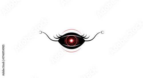 Futuristic Cybernetic Eye with Red Glow.