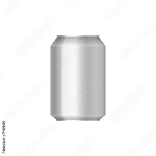 Aluminum beverage can with subtle highlights isolated on a dark canvas vector