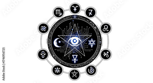 Mystical Occult Symbolism Astrology Zodiac Alchemy Esoteric Knowledge.