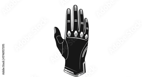 Stylized Robotic Hand Illustration on White Background.