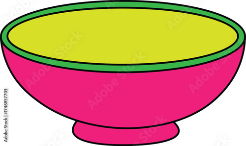 A simple pink bowl isolated on a white background, perfect for culinary or decorative concepts