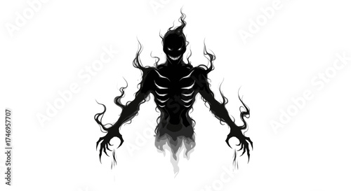 Terrifying Shadow Monster with a Sinister Grin.