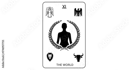 The World Tarot Card A Silhouette of Completion and Fulfillment.
