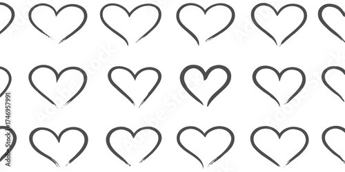 Seamless red heart pattern vector illustration for Valentine's Day romance and love decoration