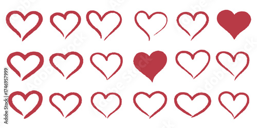 Red and white hearts pattern vector illustration for Valentine's Day love romance card design and decoration