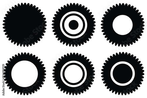 Gear Wheel Icon Set – Mechanical Cogwheel and Sprocket Collection | Industrial Engineering Vector Illustration