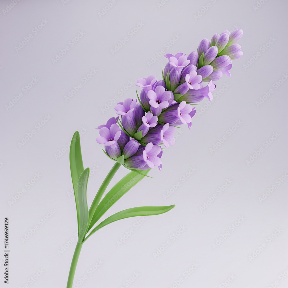 Naklejka premium 3D soft purple lavender flowers