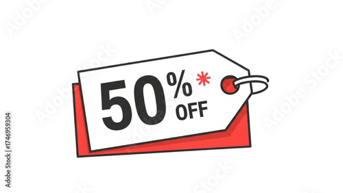 Vintage Sale Stickers – Retro Red and White Price Tags and Discount Labels