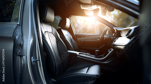 Wallpaper Mural Luxury Car Interior with Sun Flare Torontodigital.ca