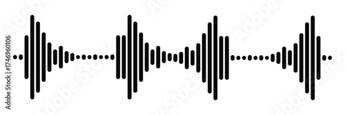 Sound Wave and Radio Signal Vector Set – Minimalist Audio Equalizer, Music Frequency Bars, and Soundwave Line Icons Collection