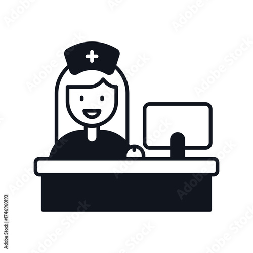 Reception  icon with white background vector stock illustration