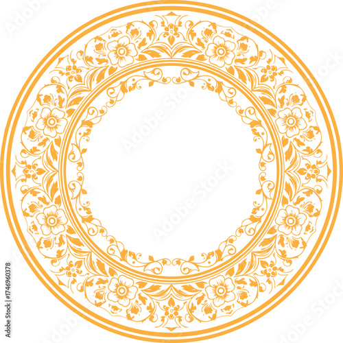 Desain vektor mandala bunga emas yang elegan dengan pola bunga dan daun simetris yang rumit